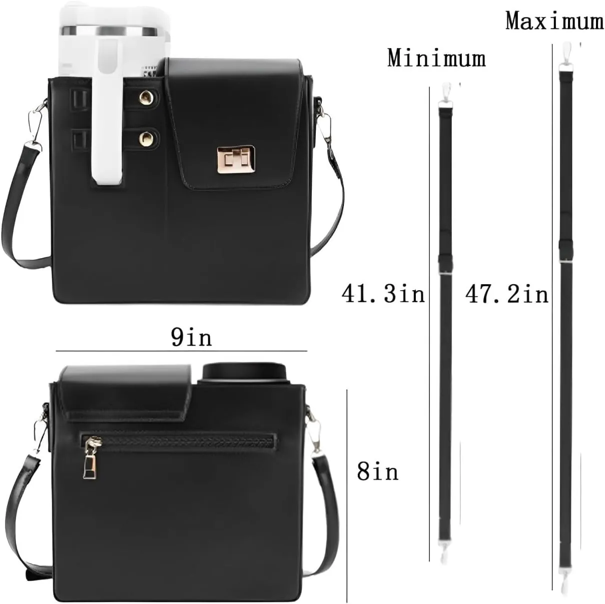 Stanley Cup Purse Crossbody Bag with Sports Outdoor Portable Crossbody Water Cup Storage Bag Water Bottle Holder for Stanley