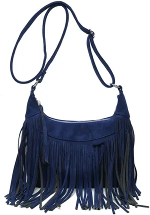 Suede Fringe Crossbody Bag for Women Ladies Stylish Leather Shoulder Bag Purse Handbag Fall Winter Spring 2024
