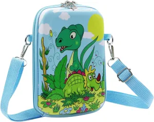 Suillty Kids Cute Dinosaur Small Crossbody Purse Shoulder Bag Waterproof Cell Phone Wallet Pouch for Boys Girls