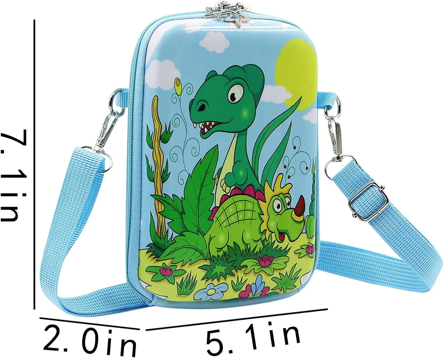 Suillty Kids Cute Dinosaur Small Crossbody Purse Shoulder Bag Waterproof Cell Phone Wallet Pouch for Boys Girls