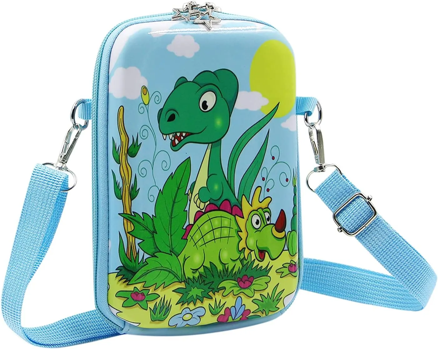 Suillty Kids Cute Dinosaur Small Crossbody Purse Shoulder Bag Waterproof Cell Phone Wallet Pouch for Boys Girls