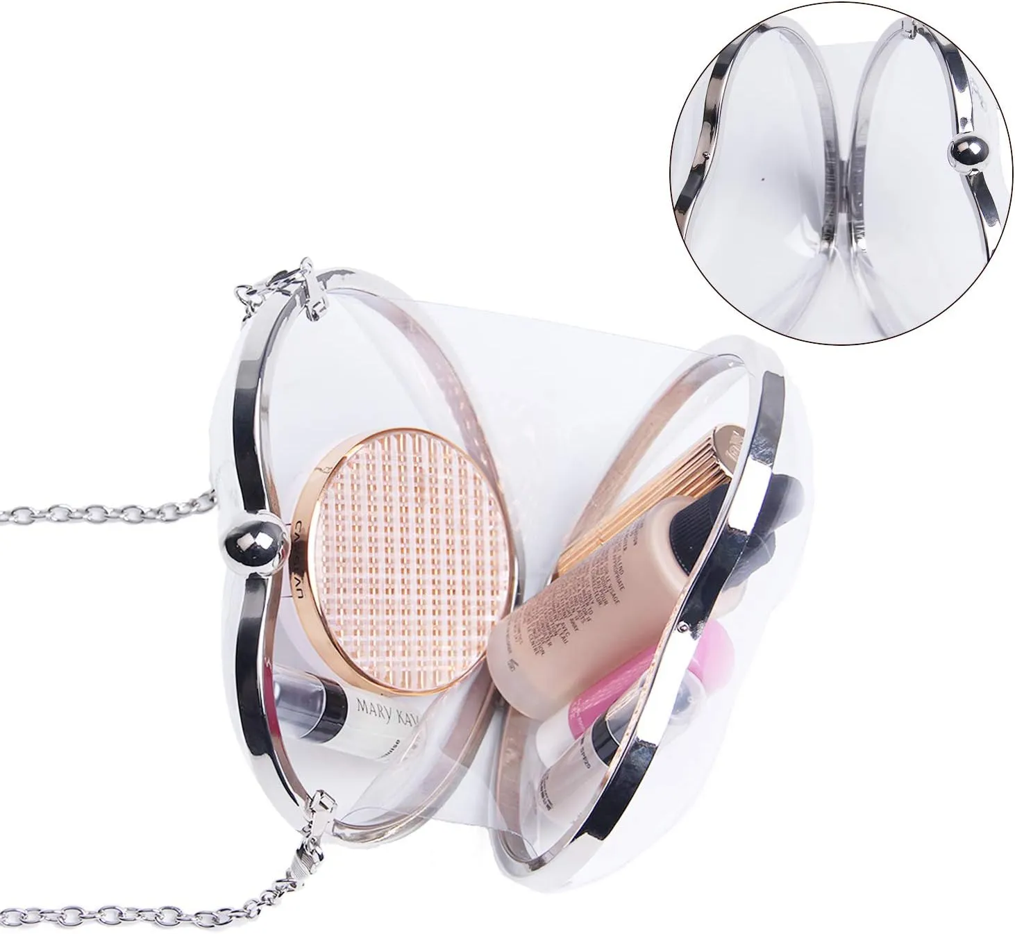SUKUTU Womens Heart Shape Evening Bag Purse Velvet Party Tote Mini Handbag Clutch Chain Clear Shoulder Bag