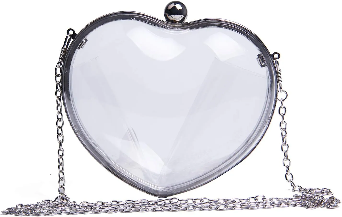 SUKUTU Womens Heart Shape Evening Bag Purse Velvet Party Tote Mini Handbag Clutch Chain Clear Shoulder Bag