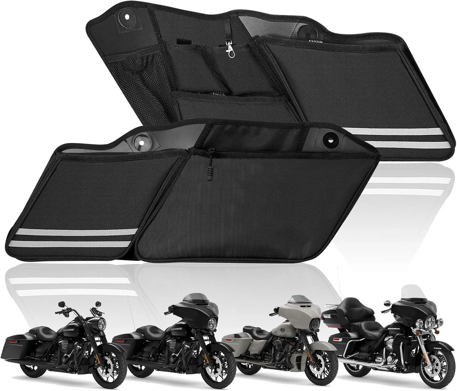 SUNPIE Motorcycle Saddle Bag Compatible with Street Glide Road King Road Glide Electra Glide 2025-2014, Motorcycles Luggage Saddlebag Liners Organizers 2 Packs