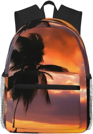 Sunset beach print Lightweight duffel bag, travel hiking daypack, comfortable backpack, sports bag