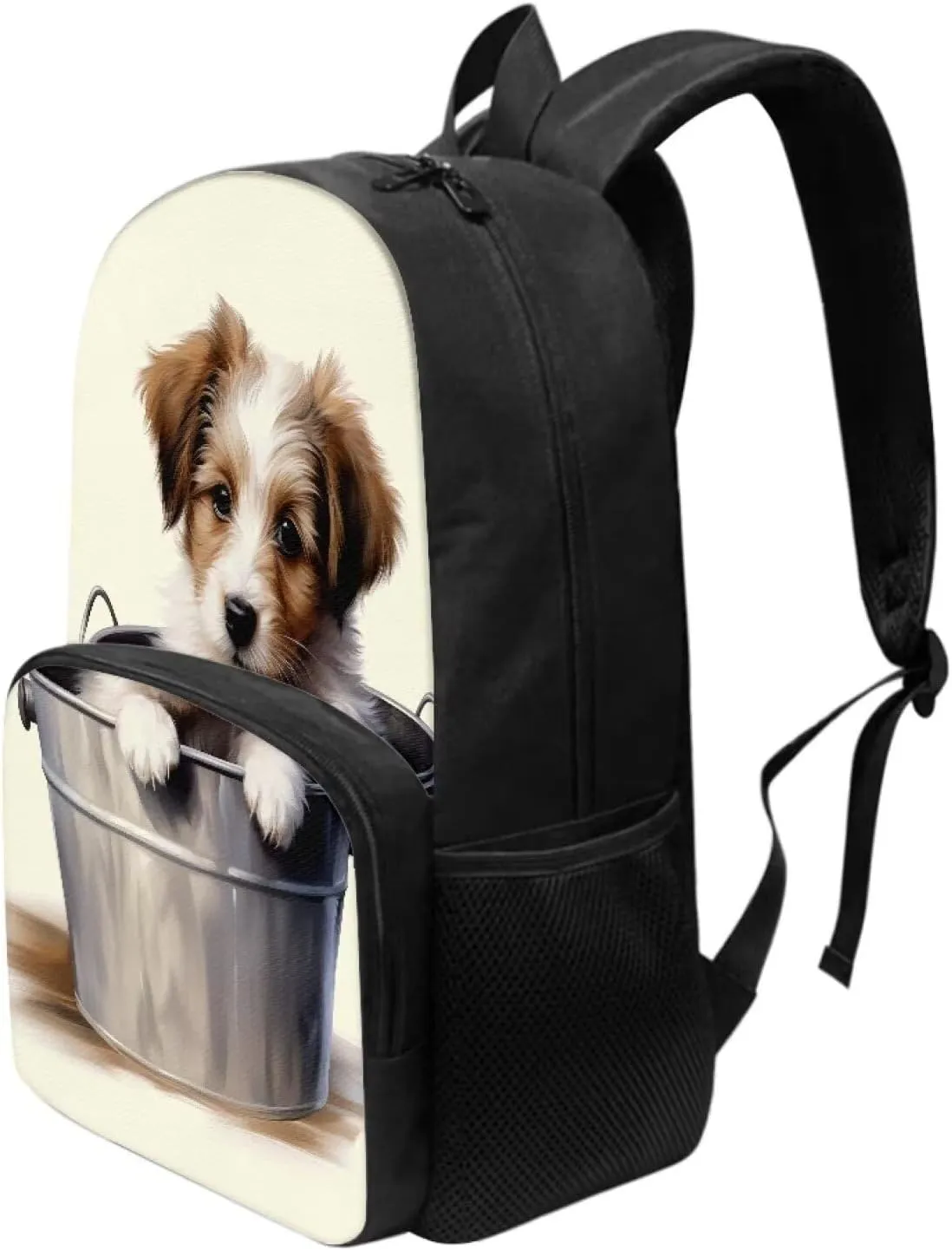 Suobstales Funny Gully Terrier Print Backpack for Girls Boys Travel Lightweight Backpack Laptop Backpacks Casual Shoulders Bag School Bag with Zippe Pocket