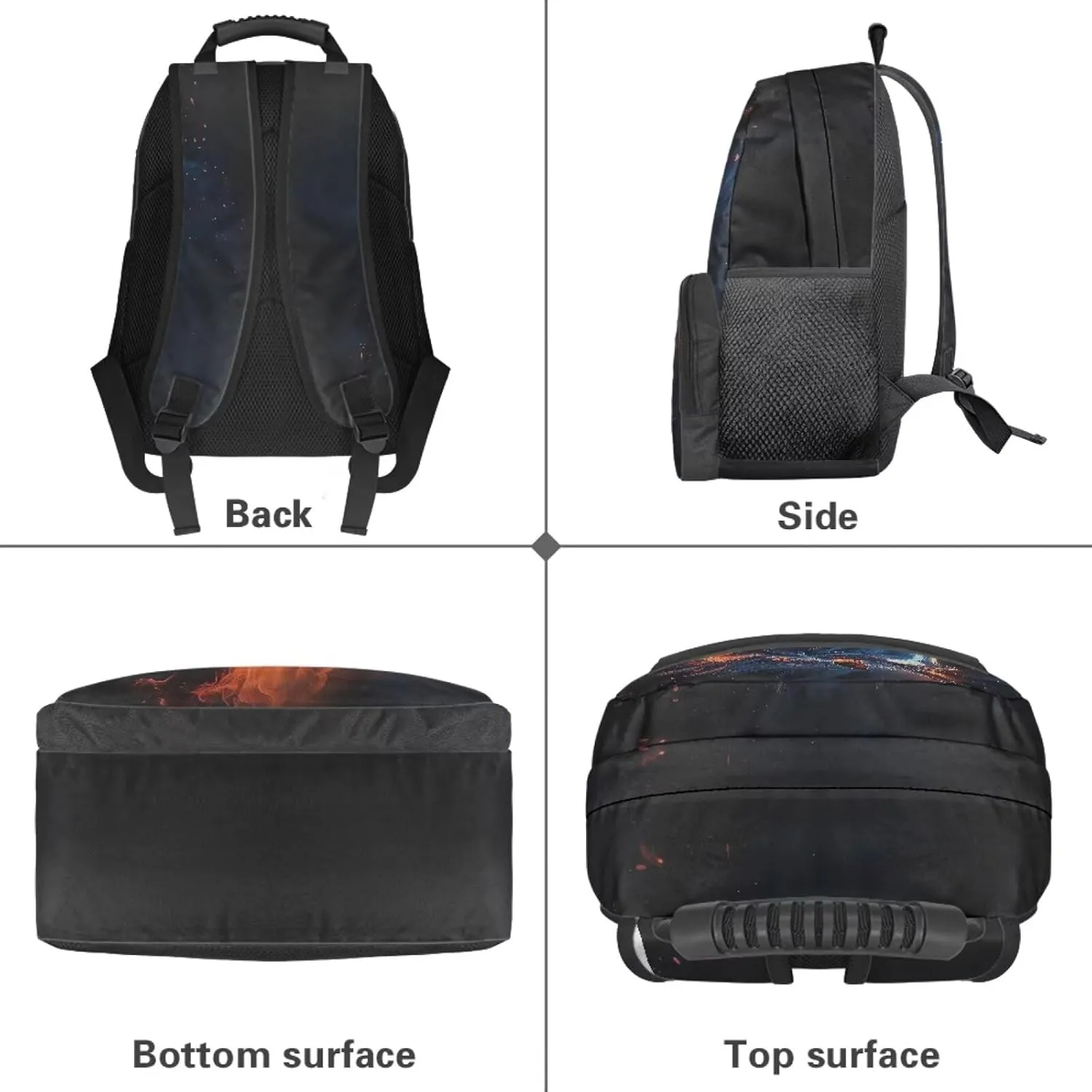 Suobstales Horse Fire Print Kids School Backpack for Boys Gilrs Kindergarten Primary School Backpacks Teens Bookbag Casual Travel Daypack Junior School Student Bag