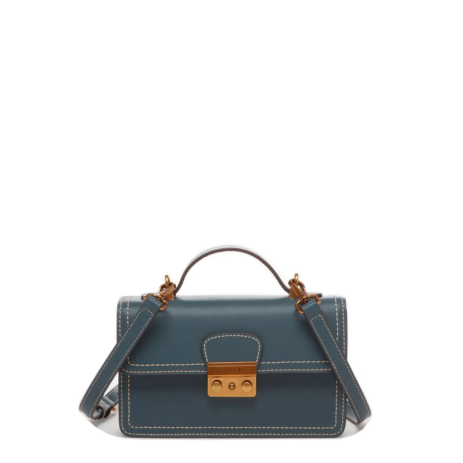 SUSU Leather Blue Purse Small Crossbody Bag Cute Women's Handbag