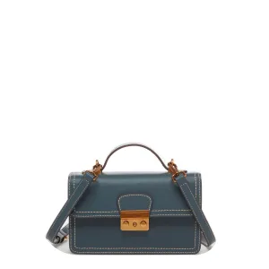 SUSU Leather Blue Purse Small Crossbody Bag Cute Women's Handbag