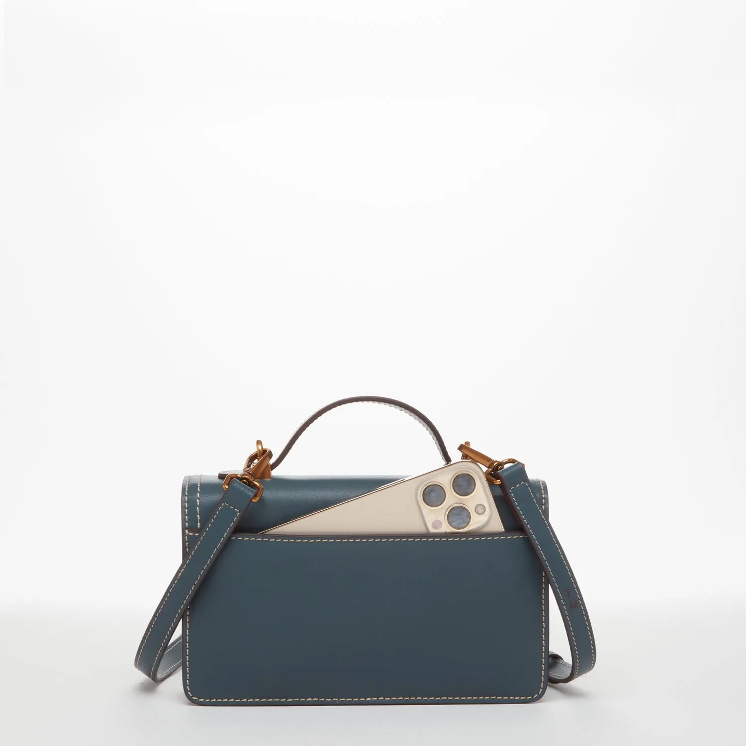 SUSU Leather Blue Purse Small Crossbody Bag Cute Women's Handbag