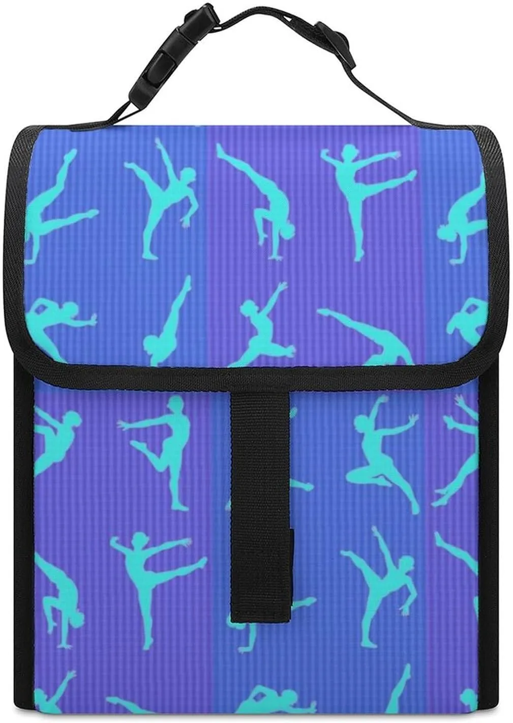SWEET TANG Cute Reusable Lunch Bag with Buckle - Insulated Washable Work Office Lunch Handbags Compatible with Gymnastics Game for Women Men