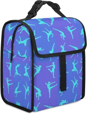 SWEET TANG Cute Reusable Lunch Bag with Buckle - Insulated Washable Work Office Lunch Handbags Compatible with Gymnastics Game for Women Men