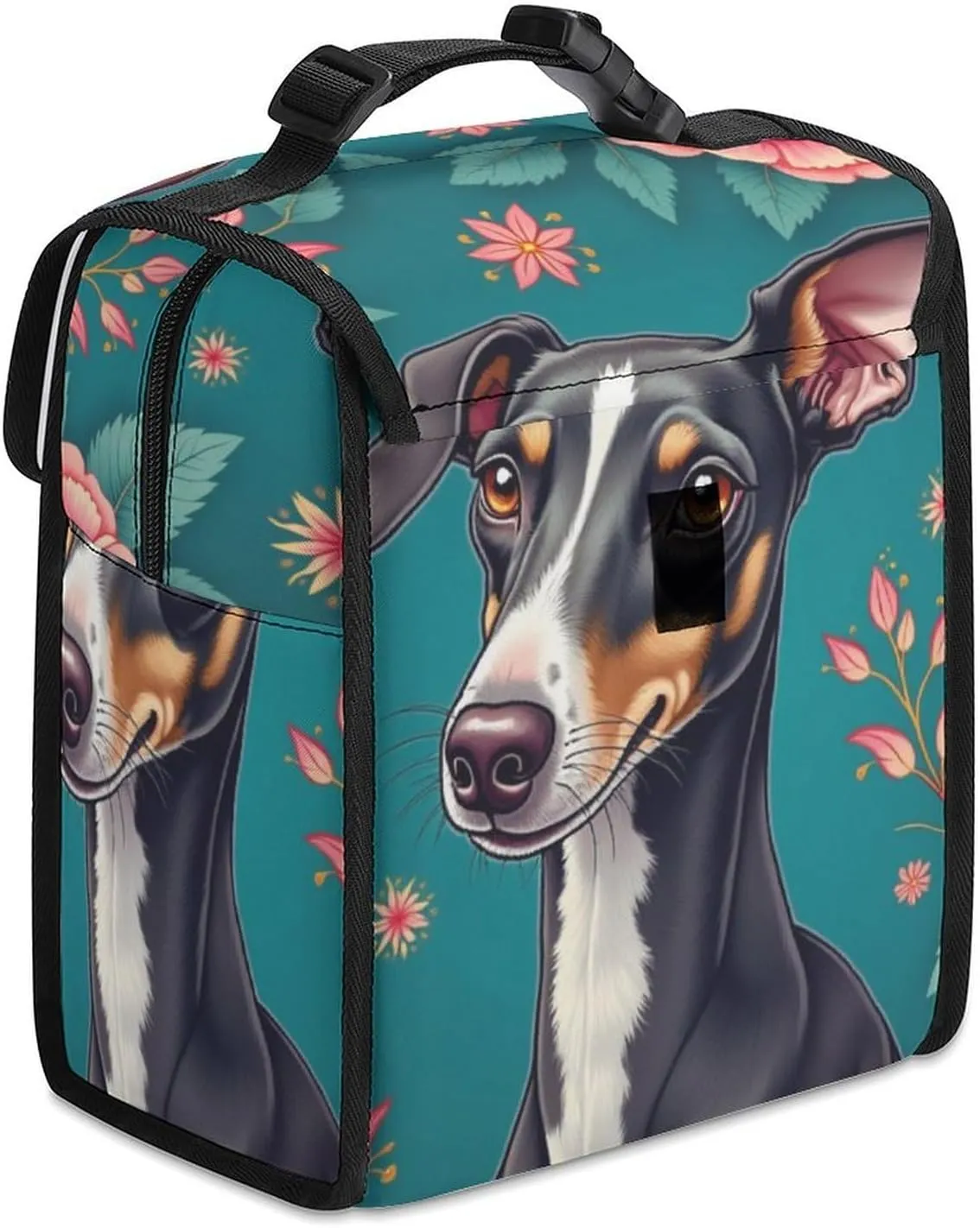 SWEET TANG Cute Reusable Lunch Bag with Buckle - Insulated Washable Work Office Lunch Handbags Compatible with Italian Greyhound for Women Men