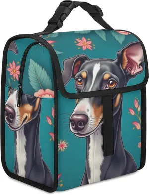 SWEET TANG Cute Reusable Lunch Bag with Buckle - Insulated Washable Work Office Lunch Handbags Compatible with Italian Greyhound for Women Men
