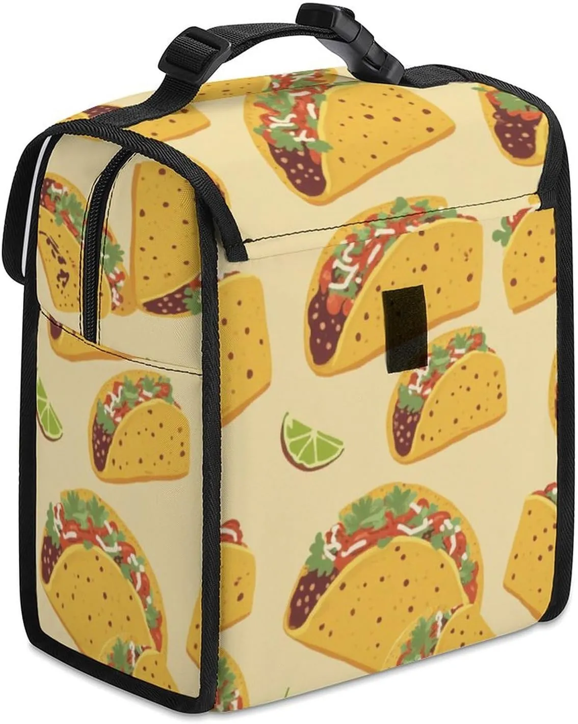 SWEET TANG Cute Reusable Lunch Bag with Buckle - Insulated Washable Work Office Lunch Handbags Compatible with Mexican Taco for Women Men