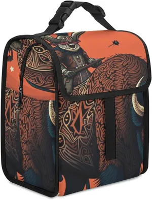 SWEET TANG Cute Reusable Lunch Bag with Buckle - Insulated Washable Work Office Lunch Handbags Compatible with Southwest Native American for Women Men