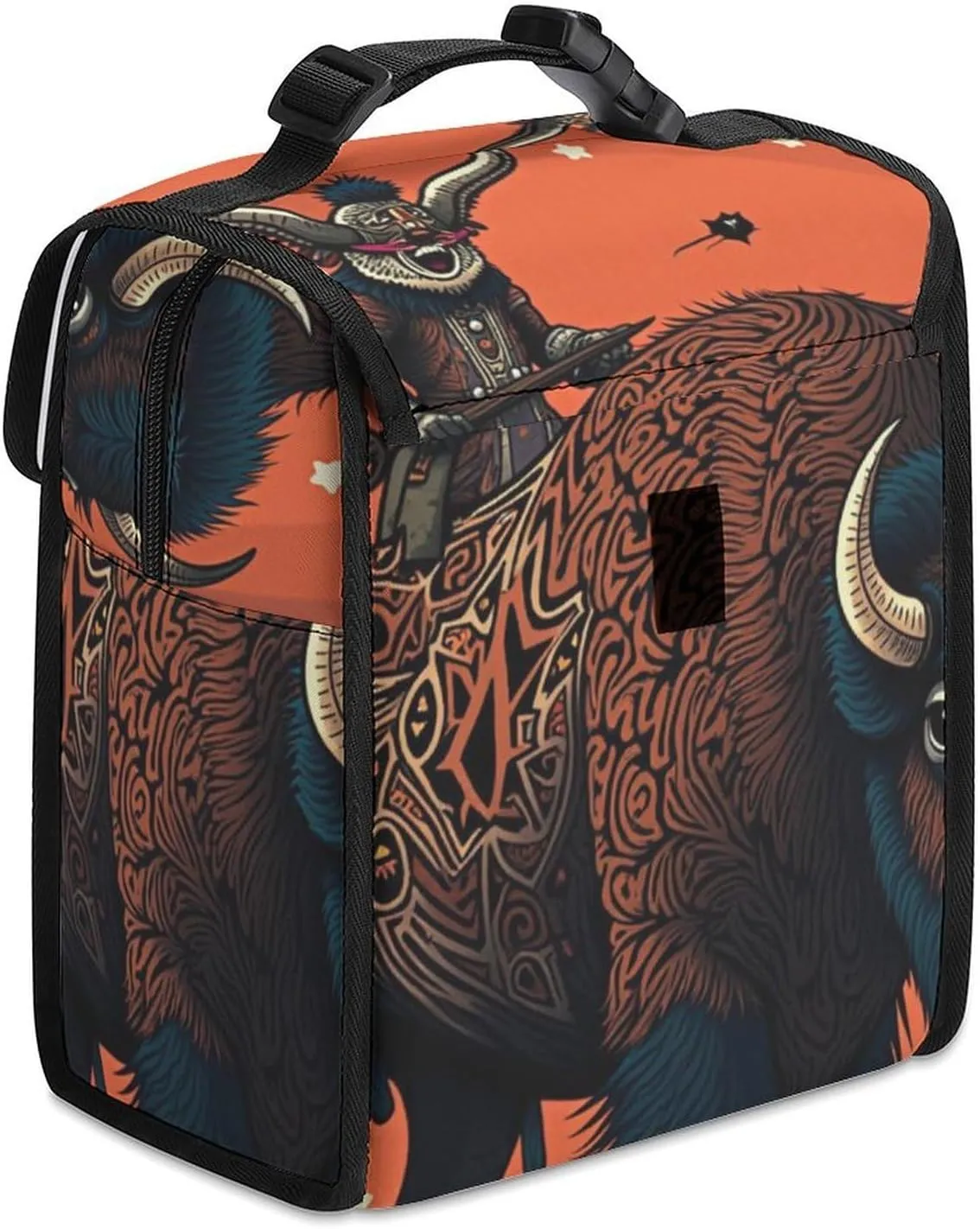 SWEET TANG Cute Reusable Lunch Bag with Buckle - Insulated Washable Work Office Lunch Handbags Compatible with Southwest Native American for Women Men