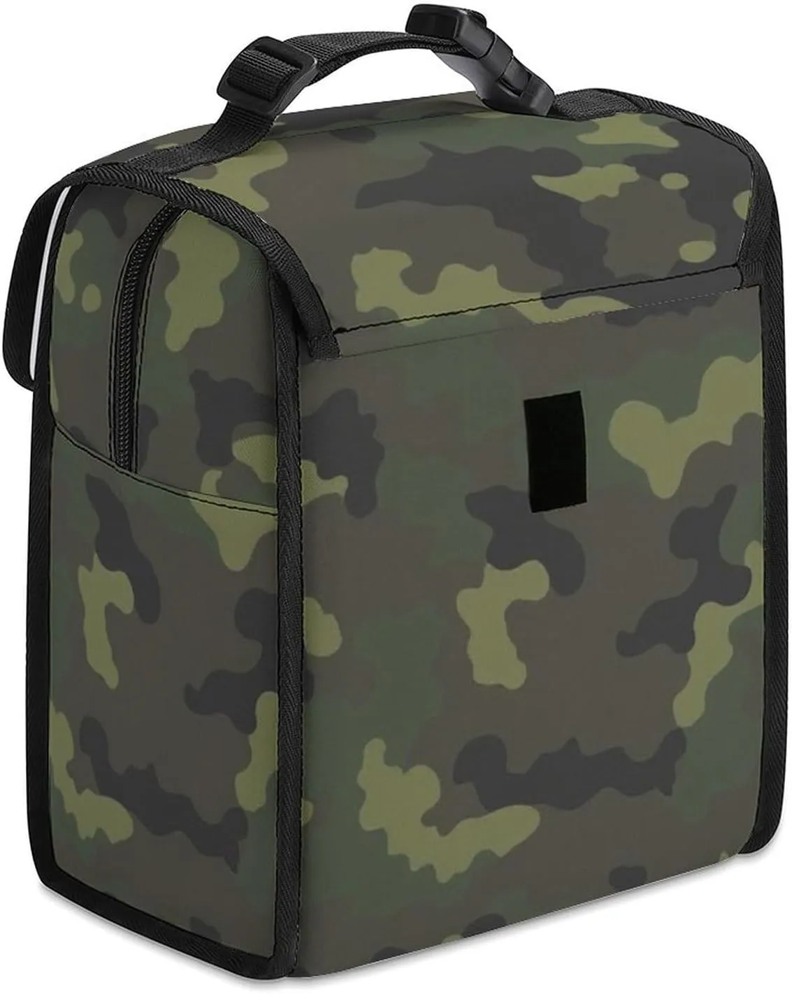 SWEET TANG Insulated Lunch Bag with Buckle - Bento Handbags Reusable College Travel Cooler Warm Compatible with Green Camouflage Army Camo for Men Women