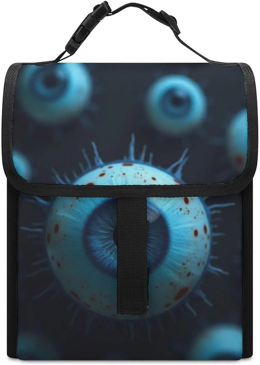 SWEET TANG Insulated Lunch Bag with Buckle - Bento Handbags Reusable College Travel Cooler Warm Compatible with Trippy Eyeballs Pattern for Men Women