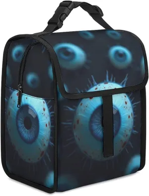 SWEET TANG Insulated Lunch Bag with Buckle - Bento Handbags Reusable College Travel Cooler Warm Compatible with Trippy Eyeballs Pattern for Men Women