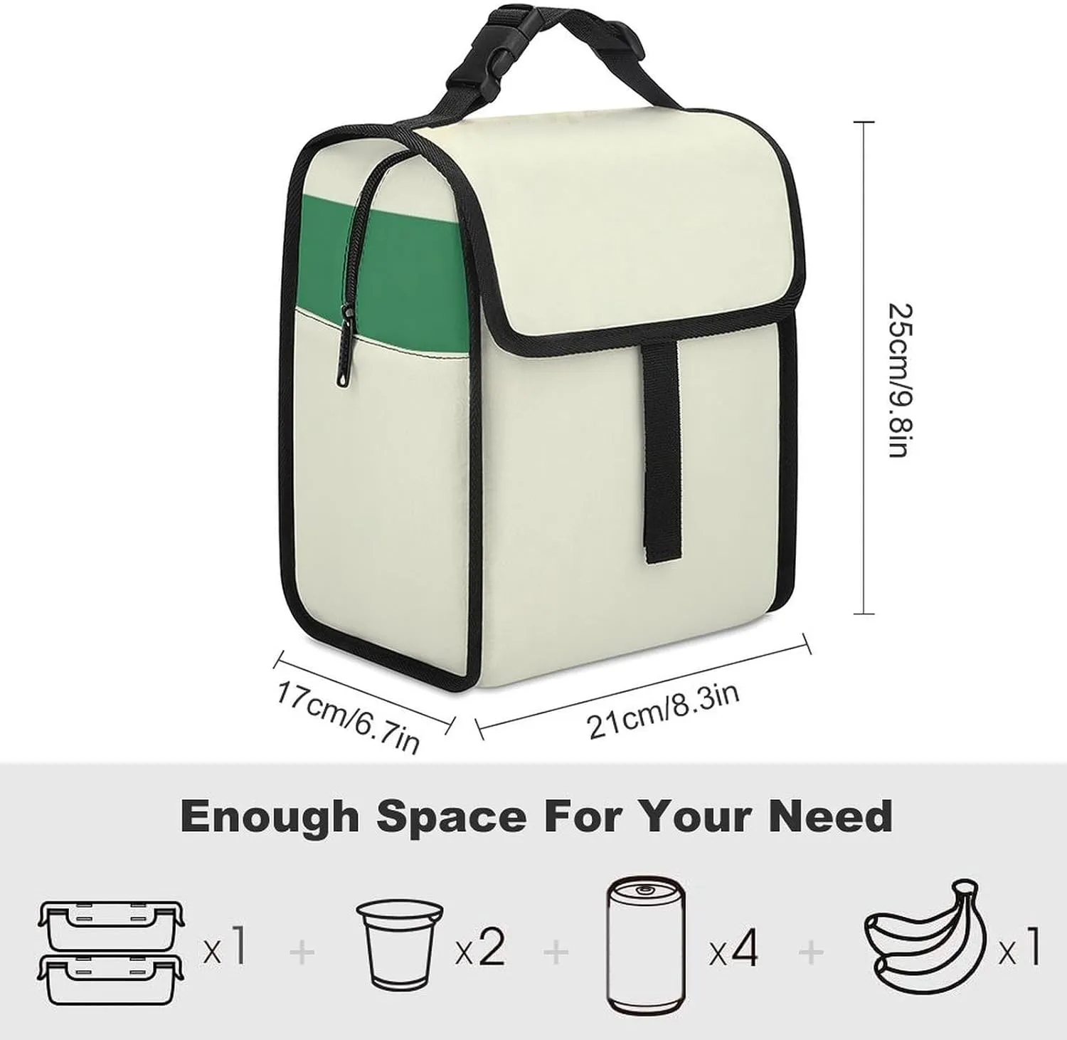 SWEET TANG Insulated Lunch Bag with Buckle - Compatible with Flag Of Ireland Retro Bento Handbags Reusable College Travel Bag Cooler Warm for Men Women