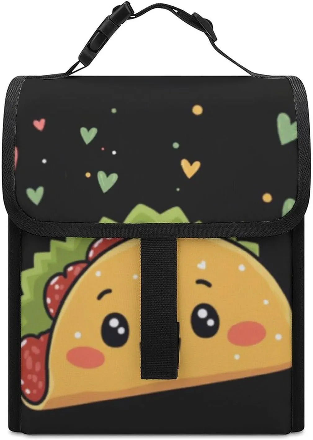 SWEET TANG Insulated Lunch Bag with Buckle - Compatible with Funny Cute Taco Bento Handbags Reusable College Travel Bag Cooler Warm for Men Women