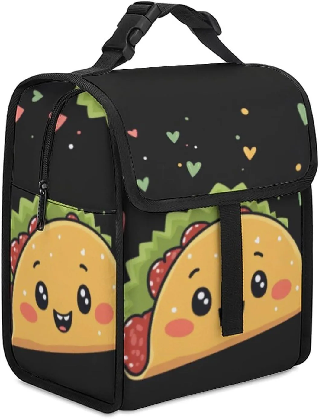 SWEET TANG Insulated Lunch Bag with Buckle - Compatible with Funny Cute Taco Bento Handbags Reusable College Travel Bag Cooler Warm for Men Women