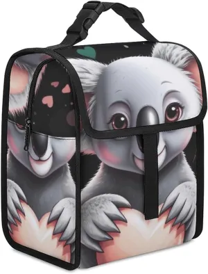 SWEET TANG Insulated Lunch Bag with Buckle - Compatible with Love Cute Koala Bear Bento Handbags Reusable College Travel Bag Cooler Warm for Men Women