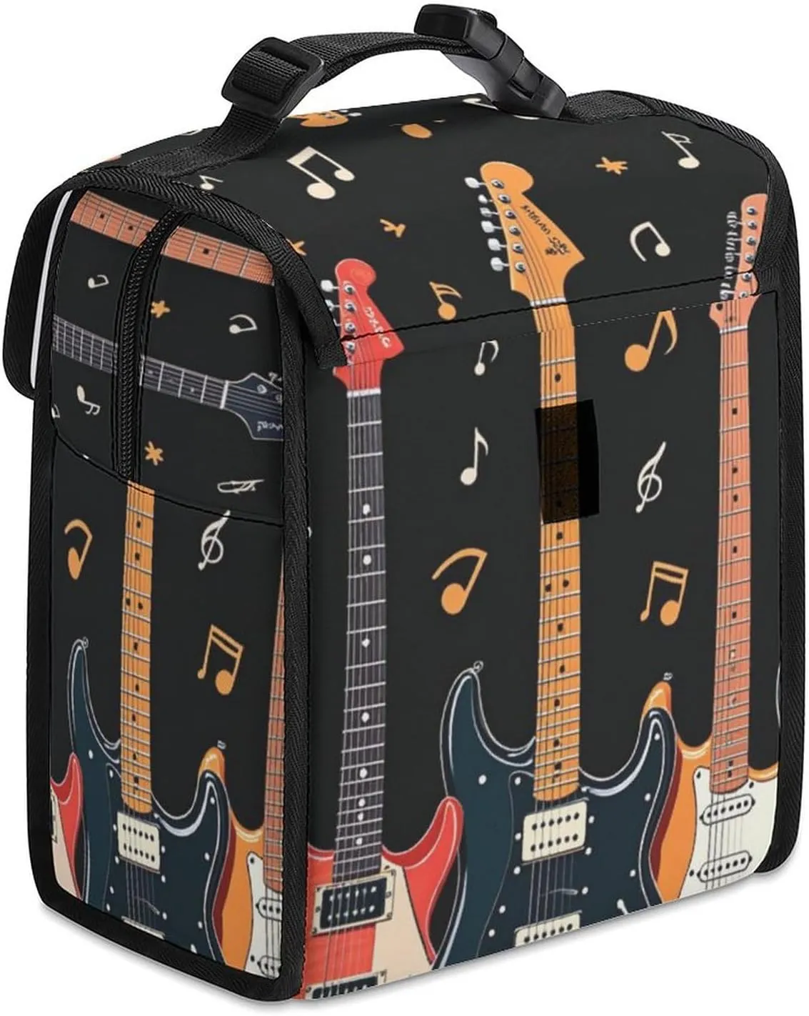 SWEET TANG Insulated Lunch Bag with Buckle - Compatible with Music Guitar Notes Bento Handbags Reusable College Travel Bag Cooler Warm for Men Women