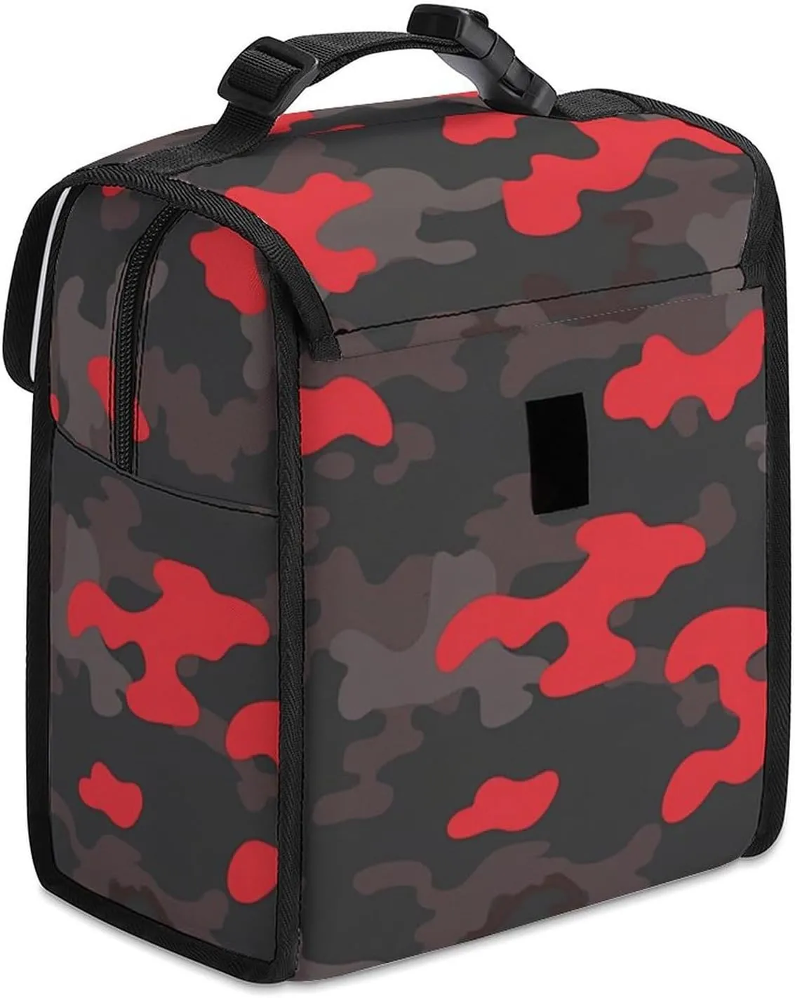 SWEET TANG Insulated Lunch Bag with Buckle - Compatible with Red Camouflage Bento Handbags Reusable College Travel Bag Cooler Warm for Men Women