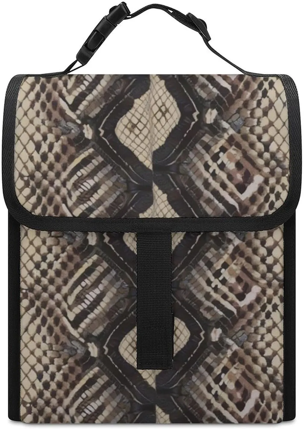 SWEET TANG Insulated Lunch Bag with Buckle - Compatible with Snake Skin Pattern Bento Handbags Reusable College Travel Bag Cooler Warm for Men Women