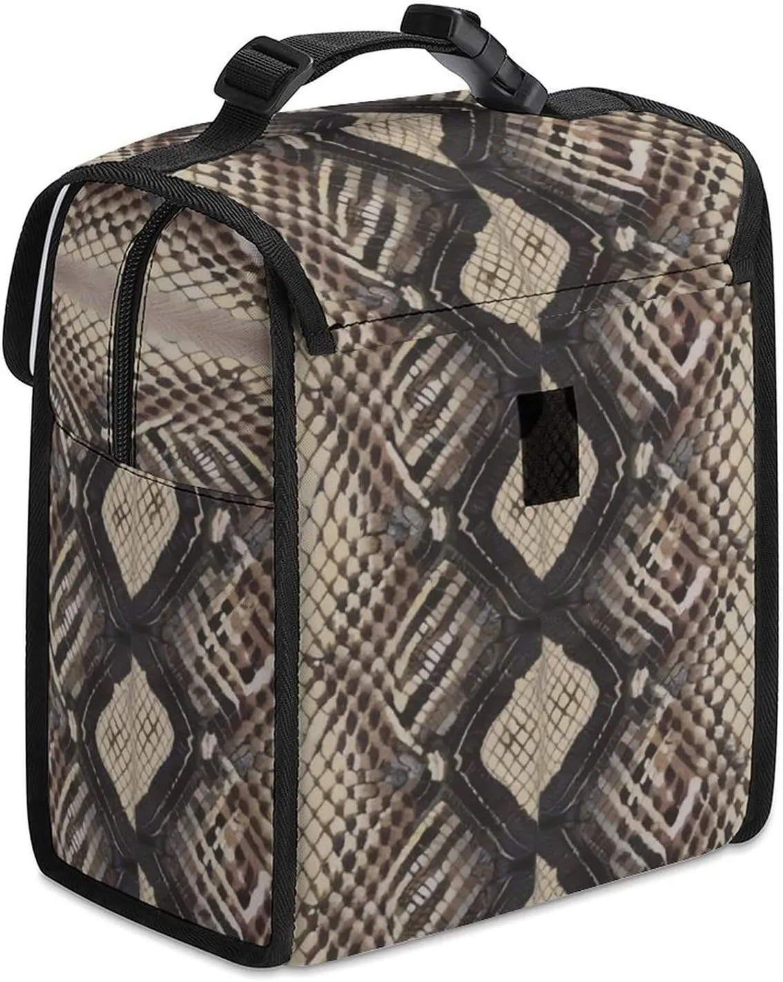 SWEET TANG Insulated Lunch Bag with Buckle - Compatible with Snake Skin Pattern Bento Handbags Reusable College Travel Bag Cooler Warm for Men Women