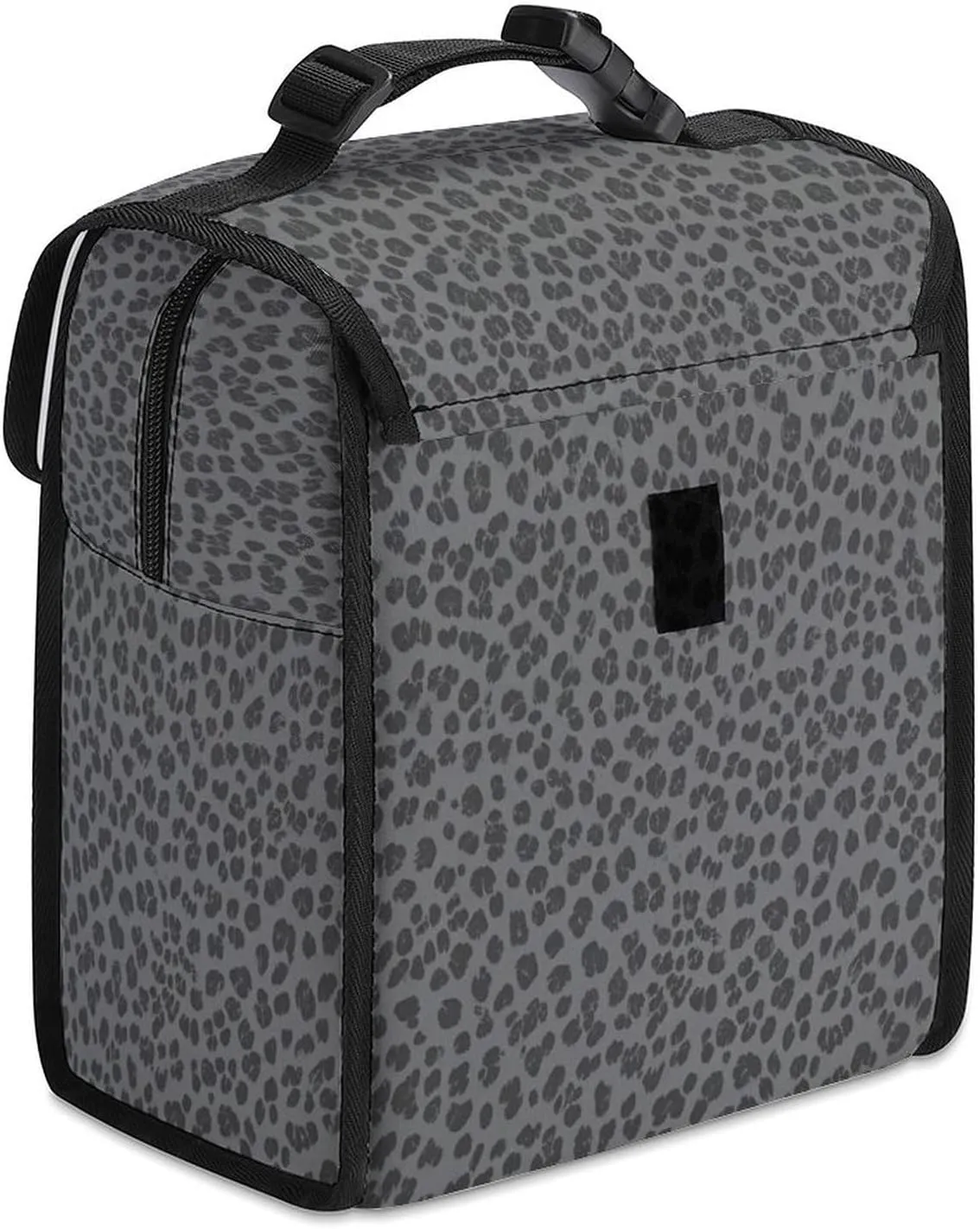 SWEET TANG Lunch Bag with Buckle - Compatible with Dark Gray Black Leopard Cheetah Print, Reusable Insulated Portable Work Office Bento Handbags Multi-Purpose for Mom Nurse Teacher