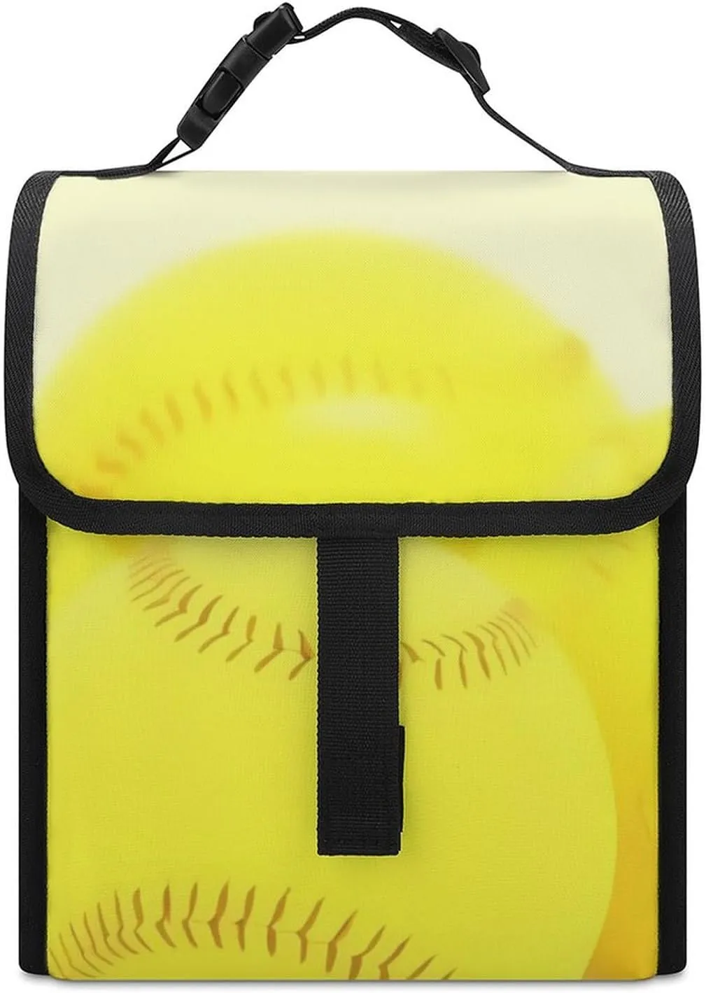 SWEET TANG Lunch Tote with Buckle - Insulated Reusable Work Office Bento Handbags Compatible with Softball Yellow for Adults Men Women Leak-Proof Thermal