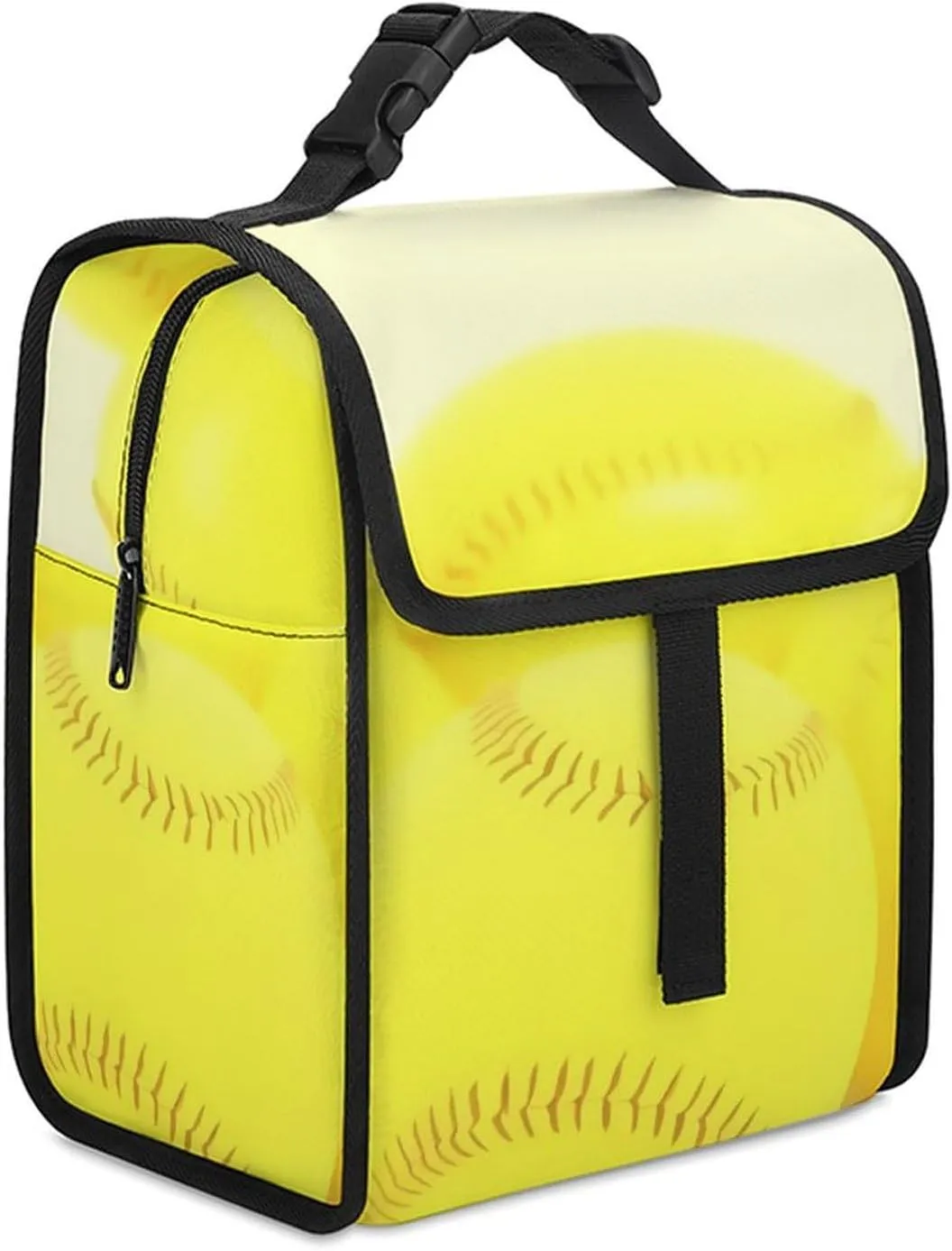 SWEET TANG Lunch Tote with Buckle - Insulated Reusable Work Office Bento Handbags Compatible with Softball Yellow for Adults Men Women Leak-Proof Thermal