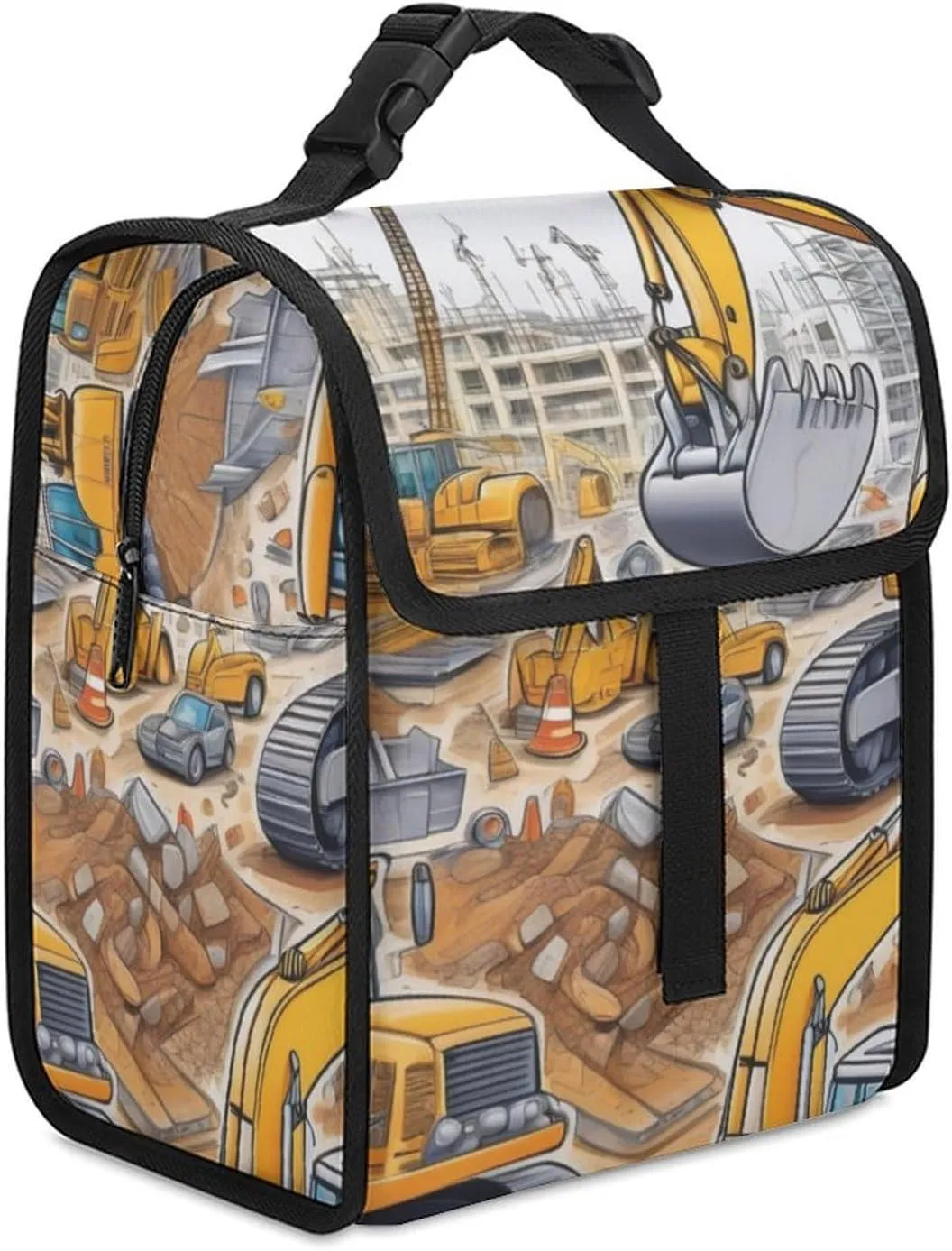 SWEET TANG Lunch Tote with Buckle - Insulated Reusable Work Office Bento Handbags Compatible with Under Construction for Adults Men Women Leak-Proof Thermal