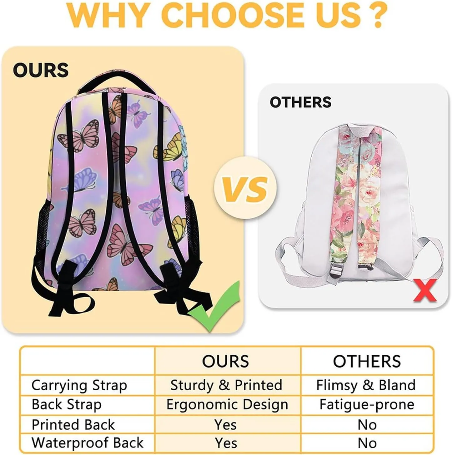 Teens, Adults Butterfly Backpack for Campus - 16 Inches Pink Backpacks for Girls, Boys, Women, Men - Trendy Carry Bookbag for Work, Travel