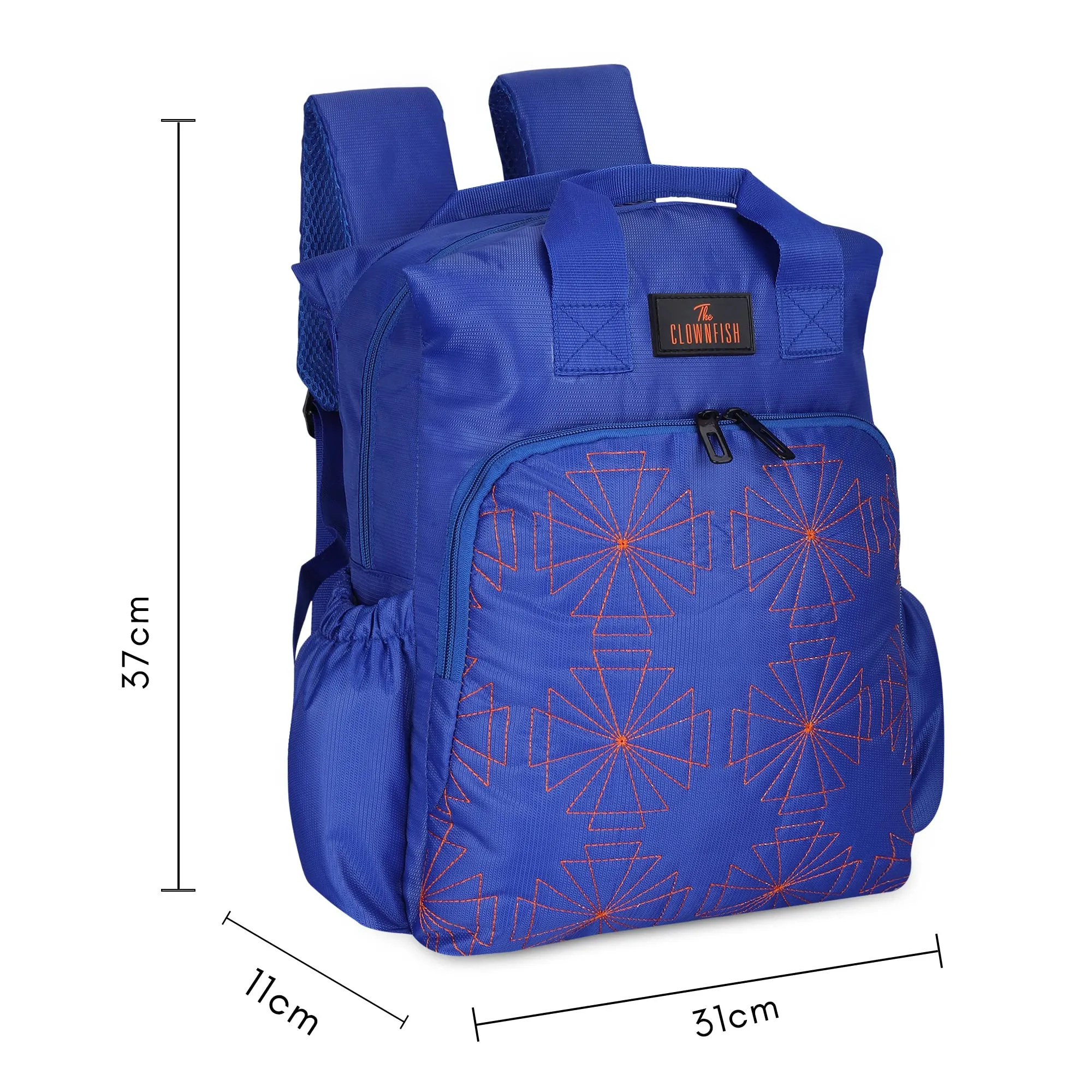 THE CLOWNFISH Mommy & Me Diaper Bag - Multi-functional with Insulated Bottle Holders | Includes Changing Mat | 13L | Royal Blue