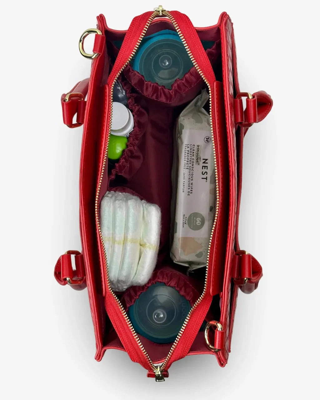 The Montrose Diaper Bag Tote - Cardinal