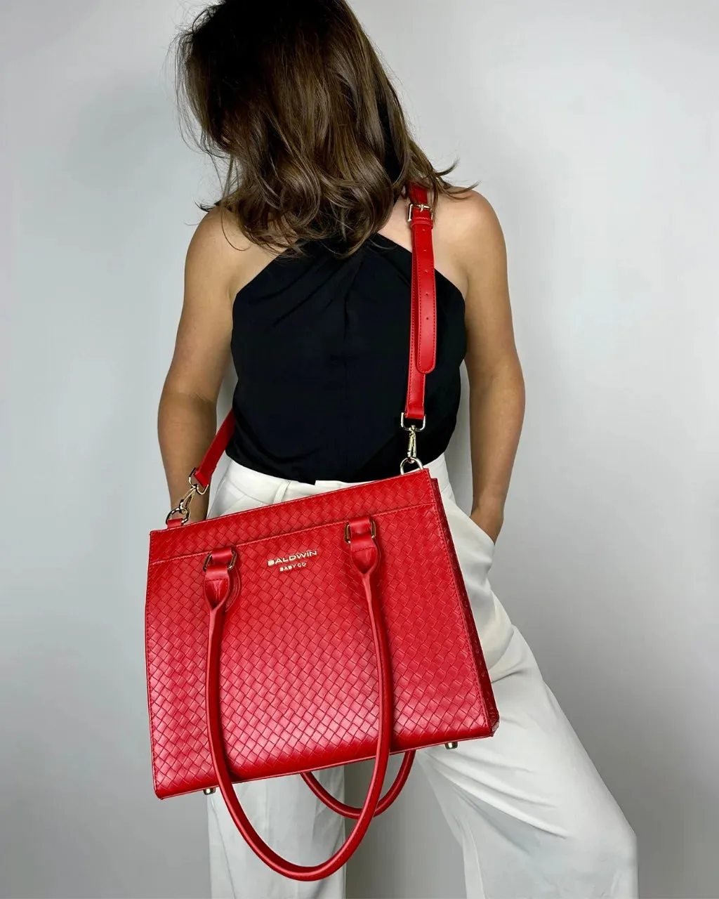 The Montrose Diaper Bag Tote - Cardinal