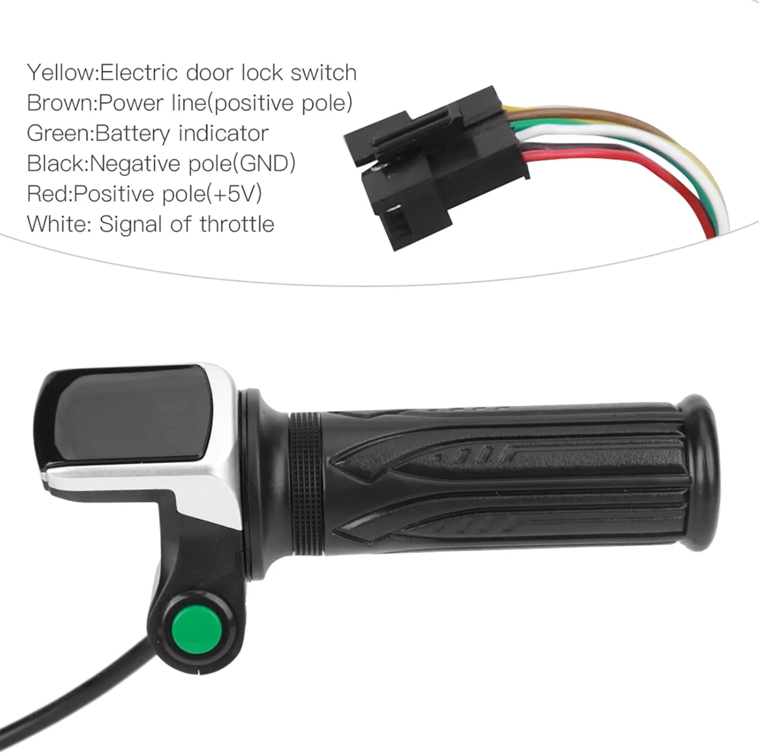 Throttle with Screen, Electric Speed Throttle Grips Electric Scooter Accelerator Handle Grips with LCD Battery Display,Electric Scooter Controller