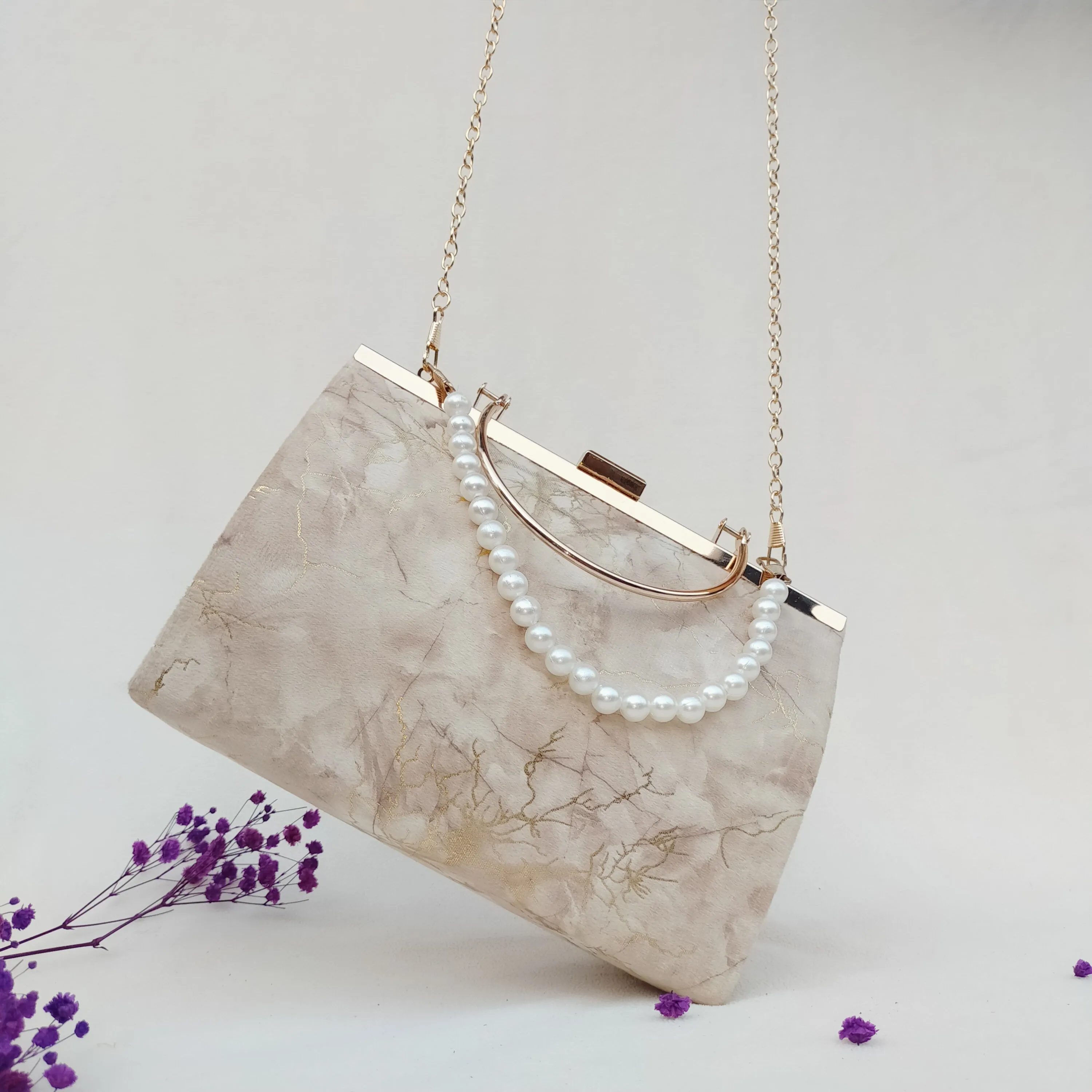 Titan Classic Ethnic velvet Style Top Handle Bag