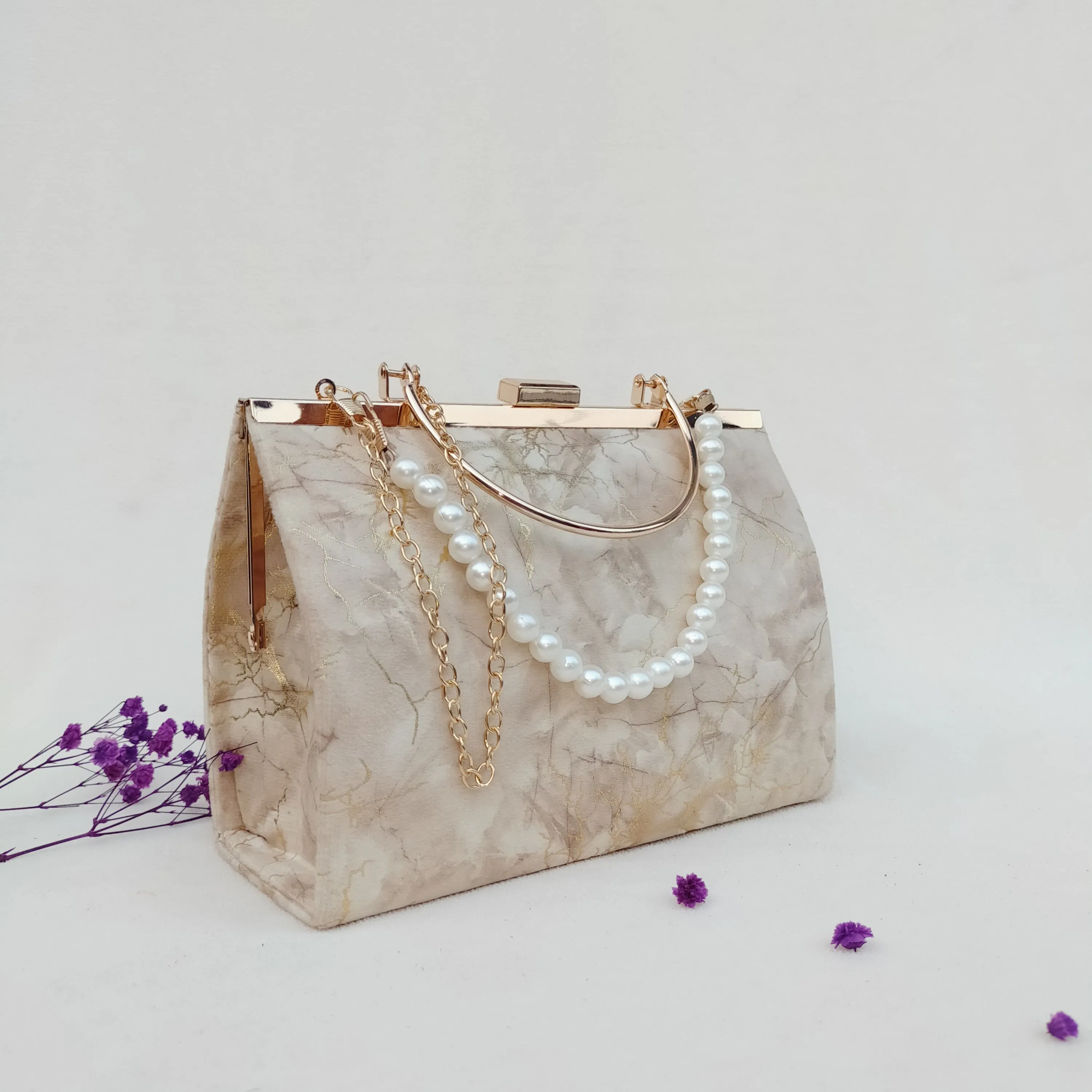 Titan Classic Ethnic velvet Style Top Handle Bag