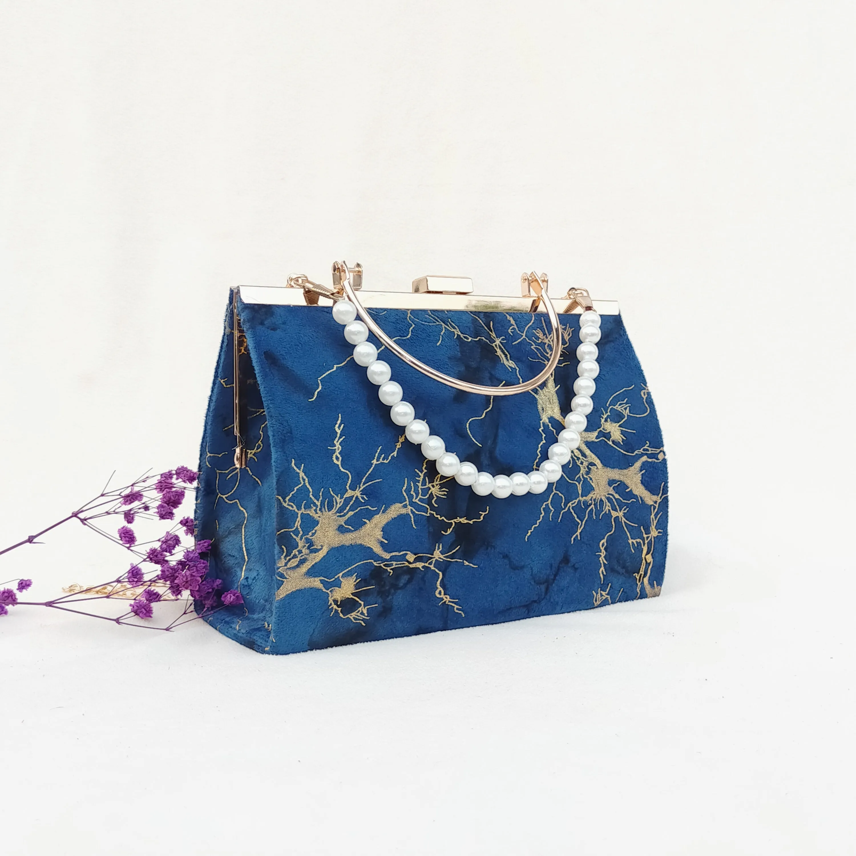 Titan Classic Ethnic velvet Style Top Handle Bag