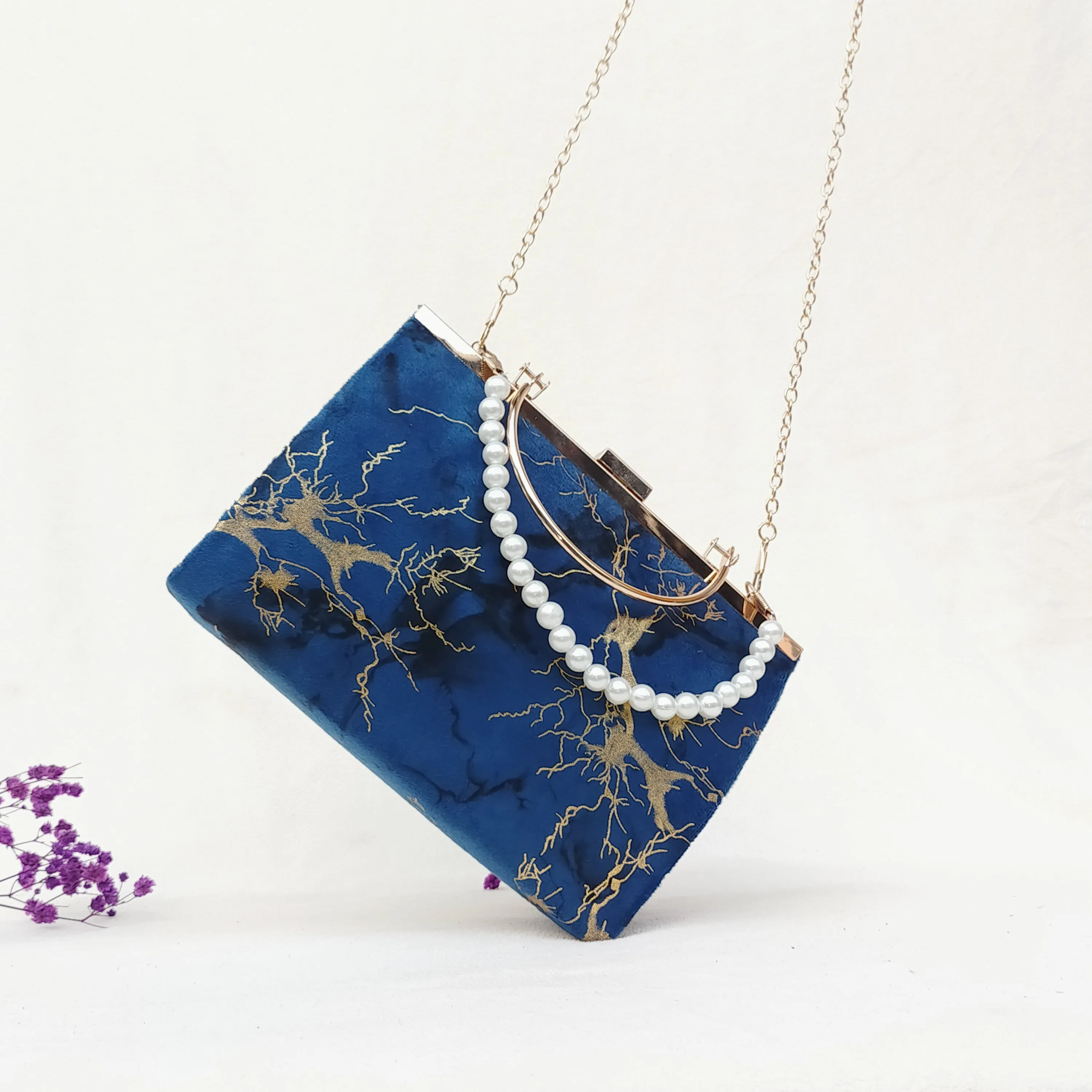 Titan Classic Ethnic velvet Style Top Handle Bag