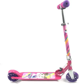 Titan Flower Princess Folding Aluminum Girls Folding Kick scooter with LED Light Up Wheels (Age 5 ), Pink