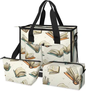 Tote Satchel Bag Set 3PCS for Women,Travel Shoulder Bag Handbag and Wallet Daily Use01