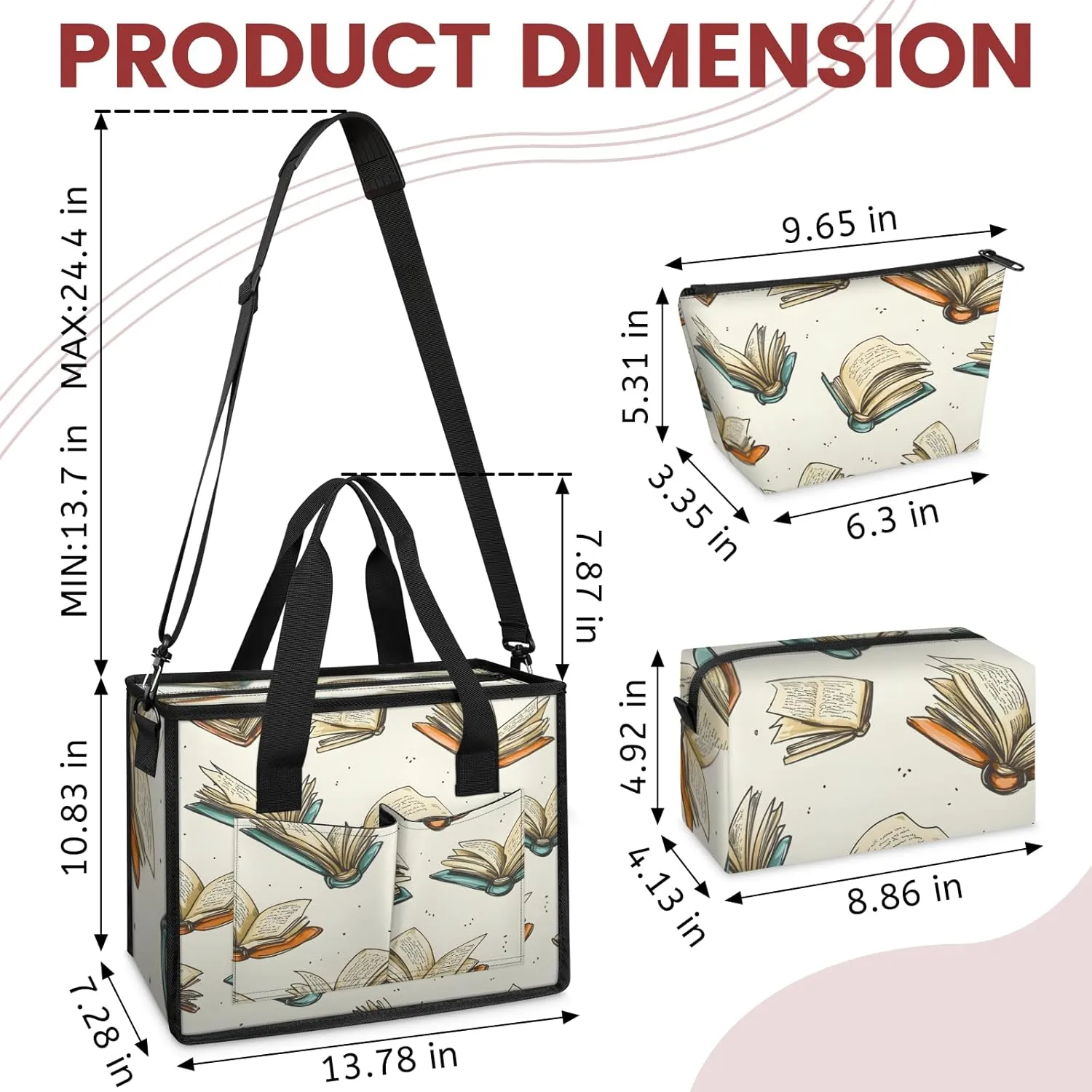 Tote Satchel Bag Set 3PCS for Women,Travel Shoulder Bag Handbag and Wallet Daily Use01