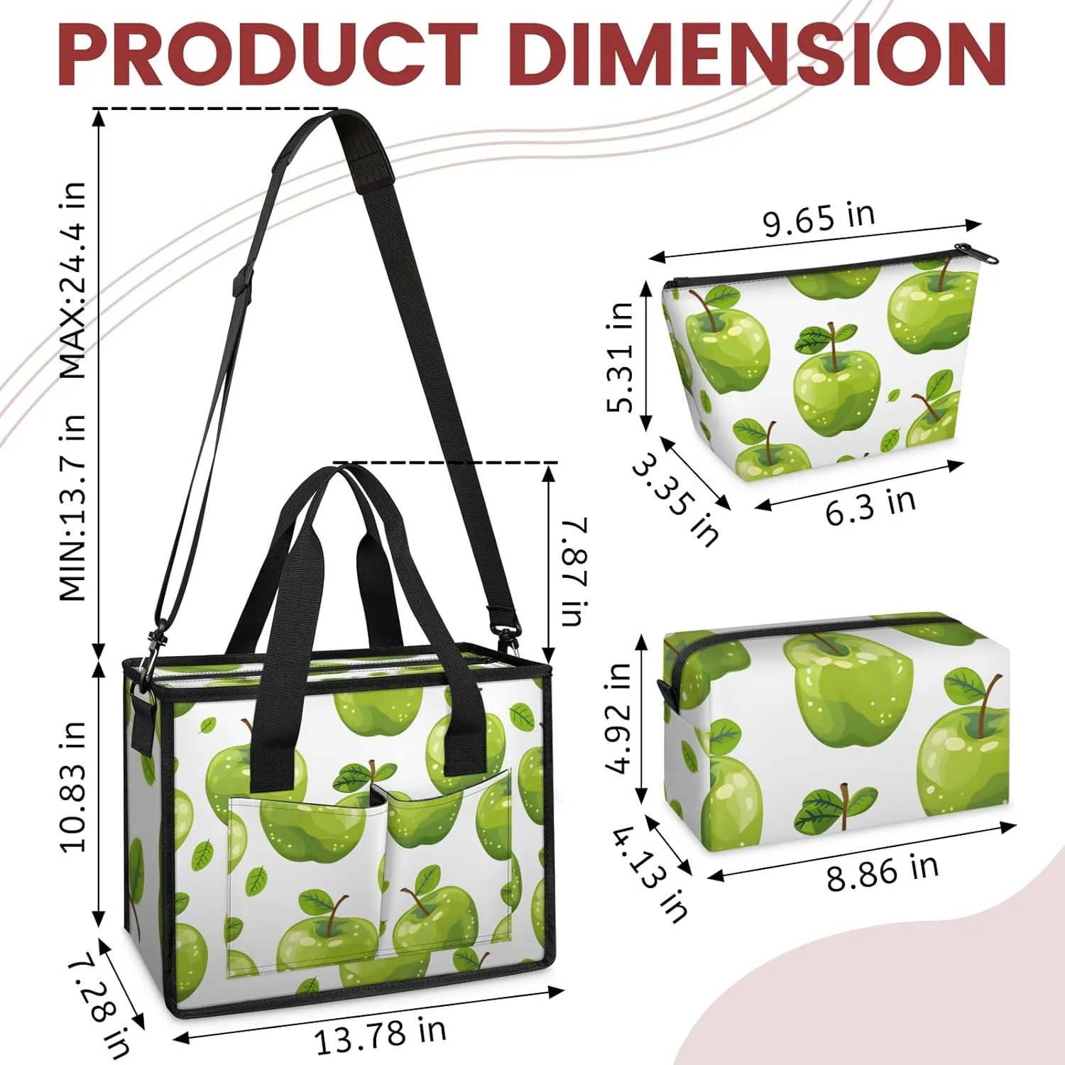 Tote Satchel Bag Set 3PCS for Women,Travel Shoulder Bag Handbag and Wallet Daily Use04