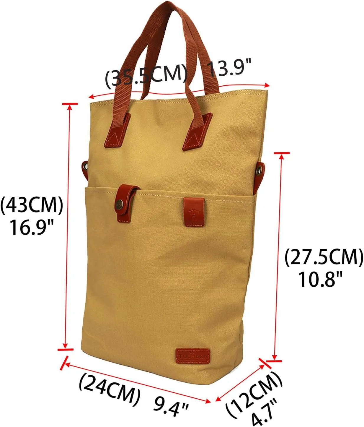 TOURBON Canvas Clip-On Quick-Release Bike Panniers Women's Shoulder Tote Bag